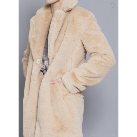Anastasia Faux Fur Coat - Creme - Picture 9 of 10